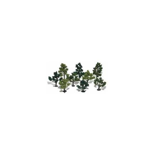 Woodland Scenics Realistic Trees Deciduous Mixed Green 3"-5" tall 14pk