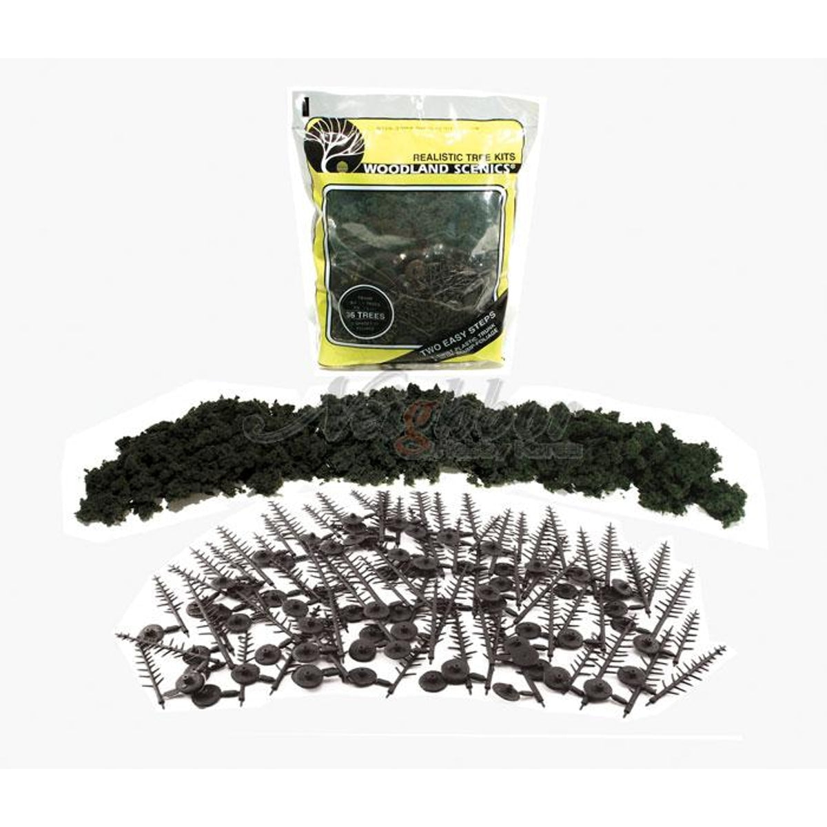 Woodland Scenics Realistic Trees Kits Pines Conifer Green 2-1/2 to 4" 6.4 to 10.2cm Tall Pkg of 42