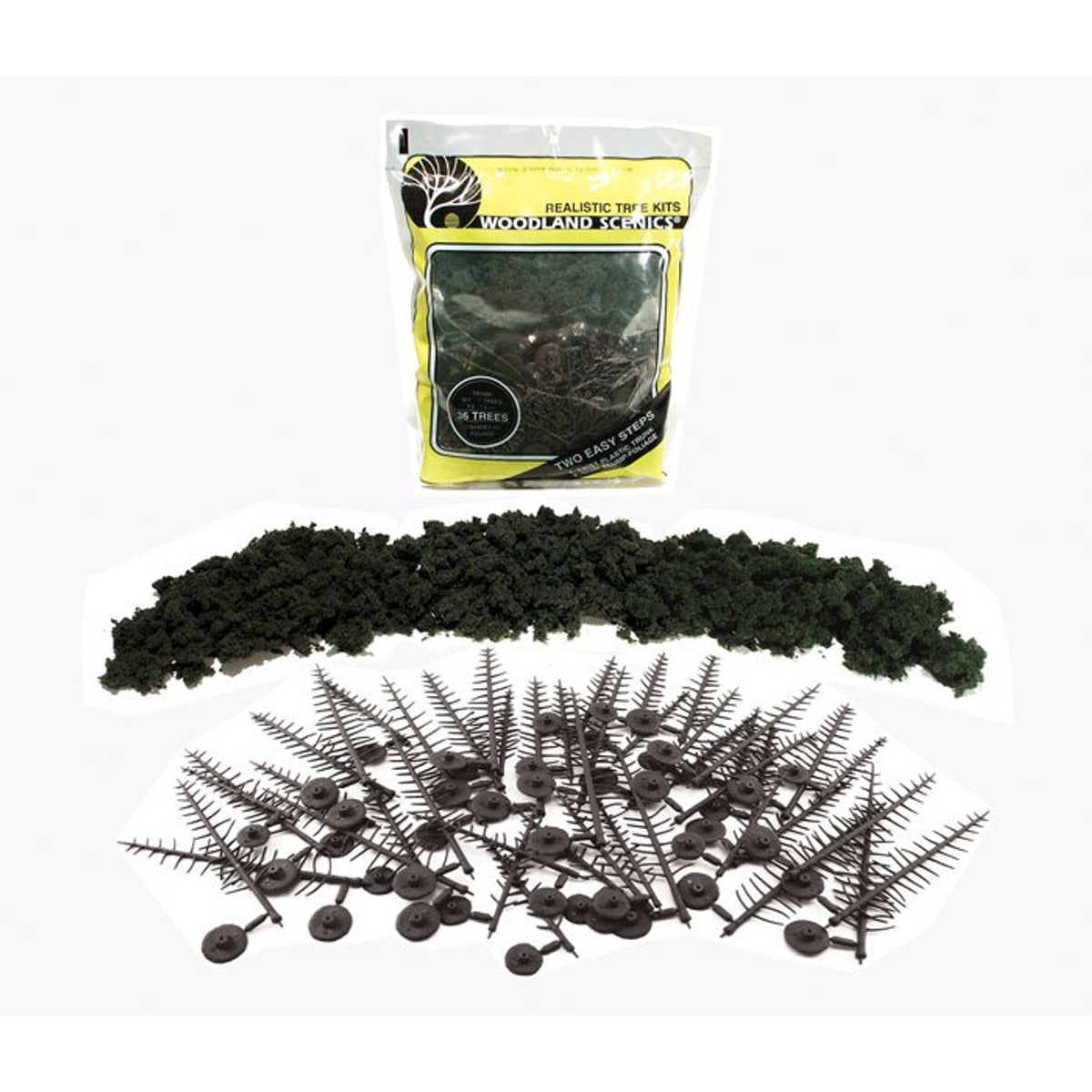 Woodland Scenics Realistic Trees Kits Pines Conifer Green 6 to 8" 15.2 to 20.3cm Pkg of 16
