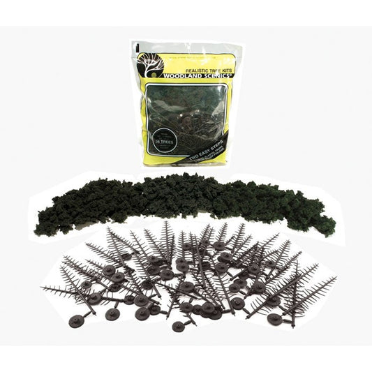 Woodland Scenics Realistic Trees Kits Pines Conifer Green 6 to 8" 15.2 to 20.3cm Pkg of 16