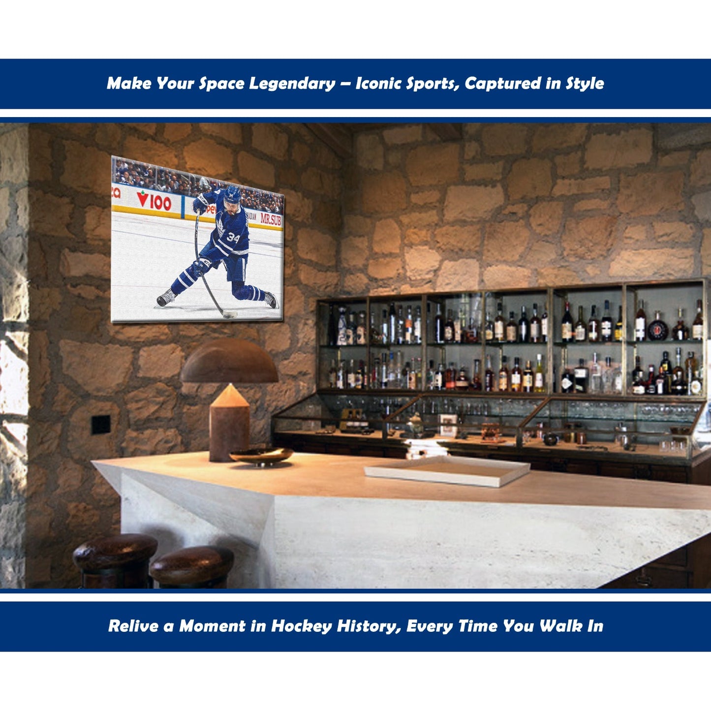 AUSTON MATTHEWS SLAPSHOT TORONTO HOCKEY NHL LICENSED WRAPPED CANVAS – WALL ART DECOR FOR SPORTS ENTHUSIASTS – COLLECTIBLE PRINT TRIBUTE OF STAR PLAYER – OFFICIAL FAN DISPLAY – LEAFS MEMORABILIA GIFT IDEA 16"X20"