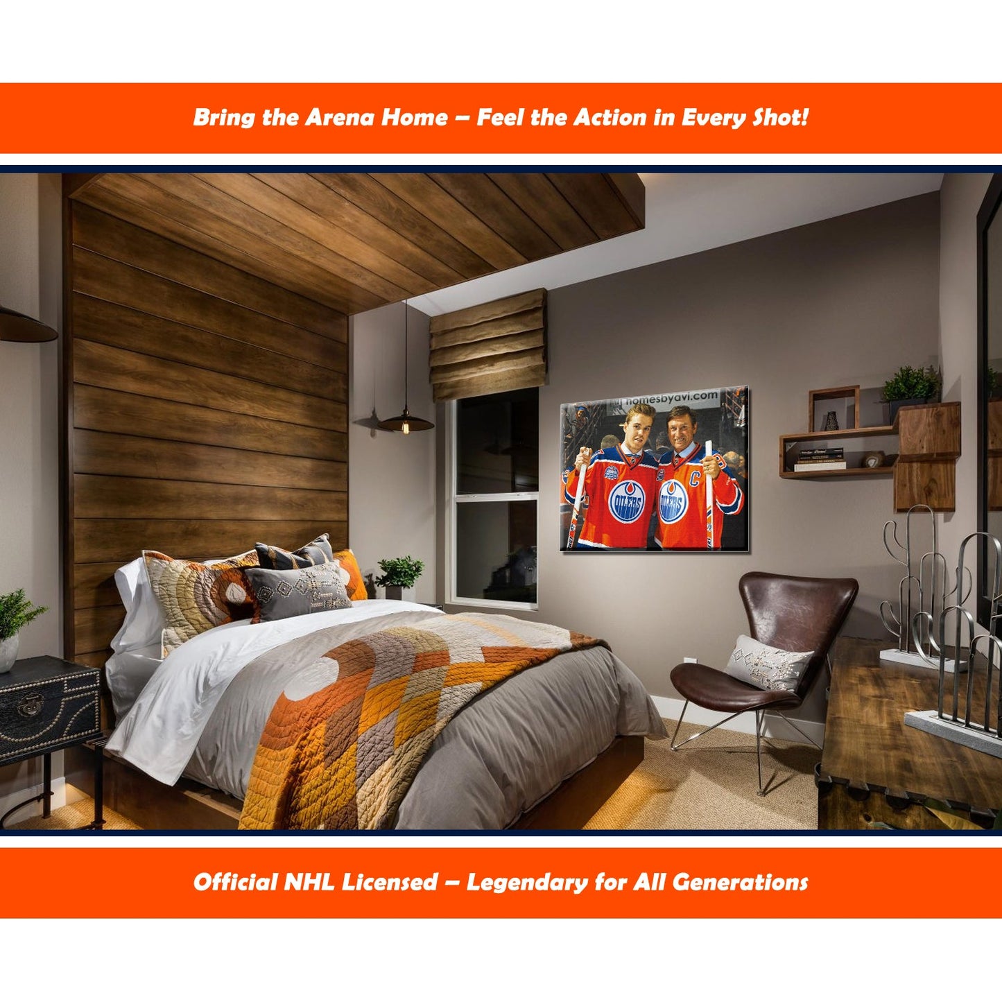 WAYNE GRETZKY AND CONNOR MCDAVID EDMONTON NHL LICENSED COLLECTIBLE WRAPPED CANVAS - HOCKEY LEGENDS ARTWORK WALL DECOR OILERS MEMORABILIA SPORTS GIFT ICON DISPLAY (16"X20")
