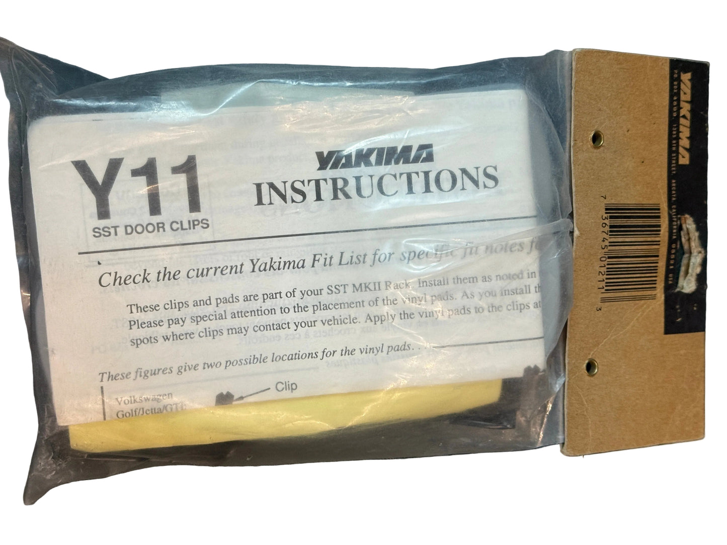 Yakima Y11 Door Clips & Pads Replacement Roof Rack Parts #1211 (1 Pair) New in Original Packaging