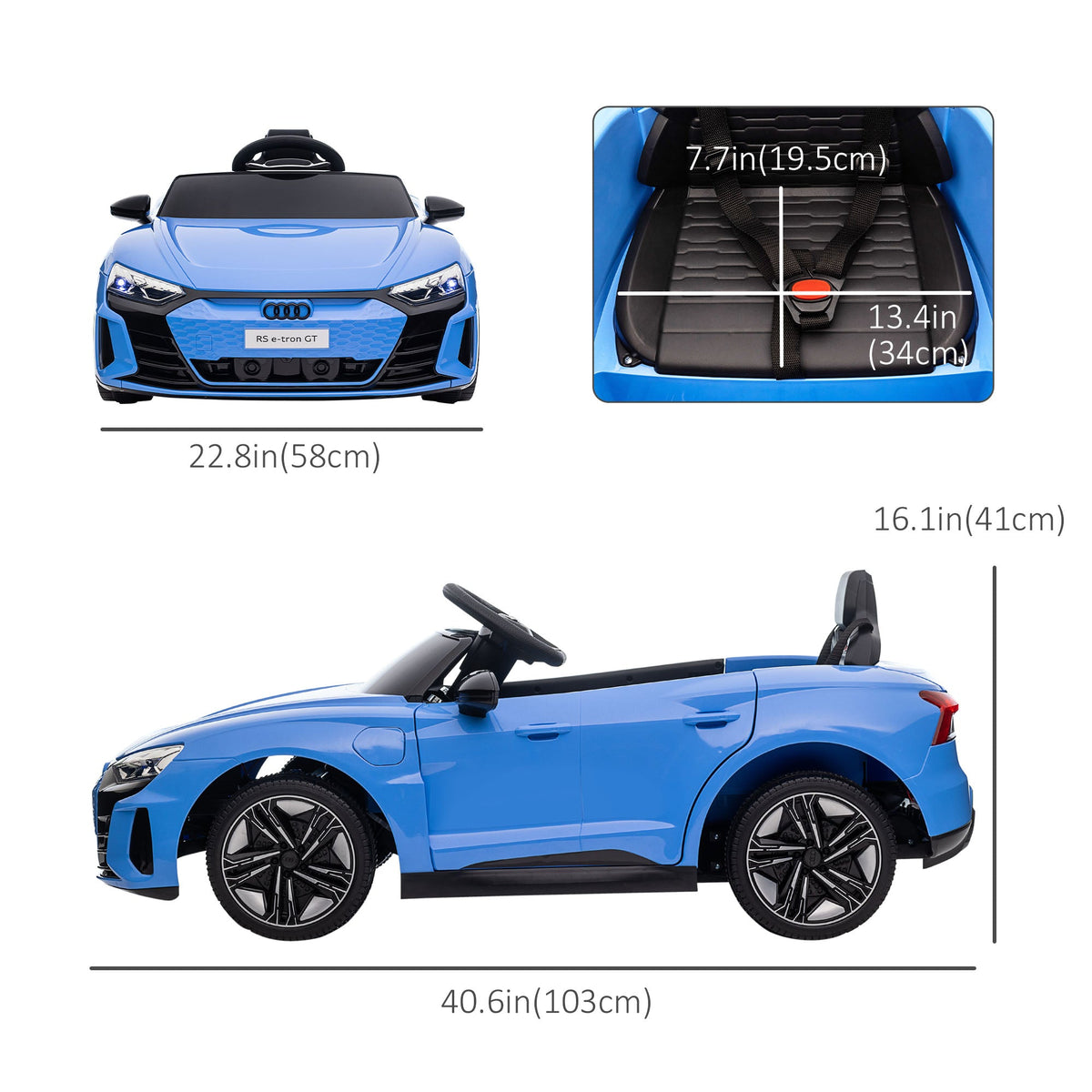 Ride-On Toy On Car with Remote Control, 12V 3.1 MPH Electric Ride for Kids w/ Suspension System, Horn Honking, Black