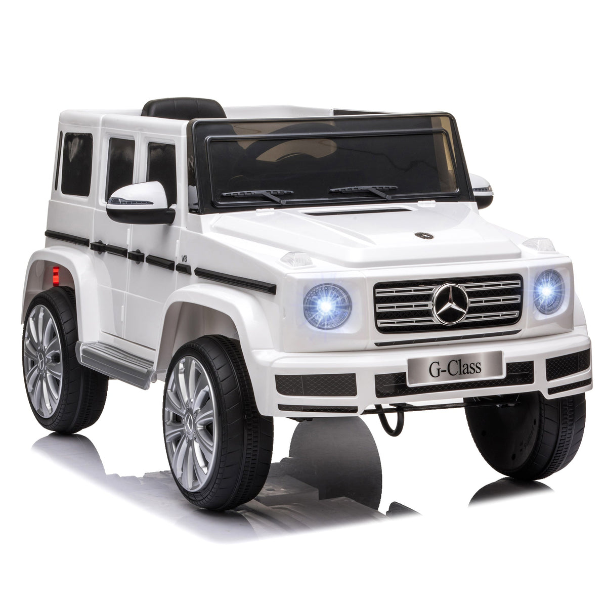 Mercedes Benz G500 Licensed 12V Kids Ride on Car with Remote Control, Music, Lights, MP3 for 37-96 months, White