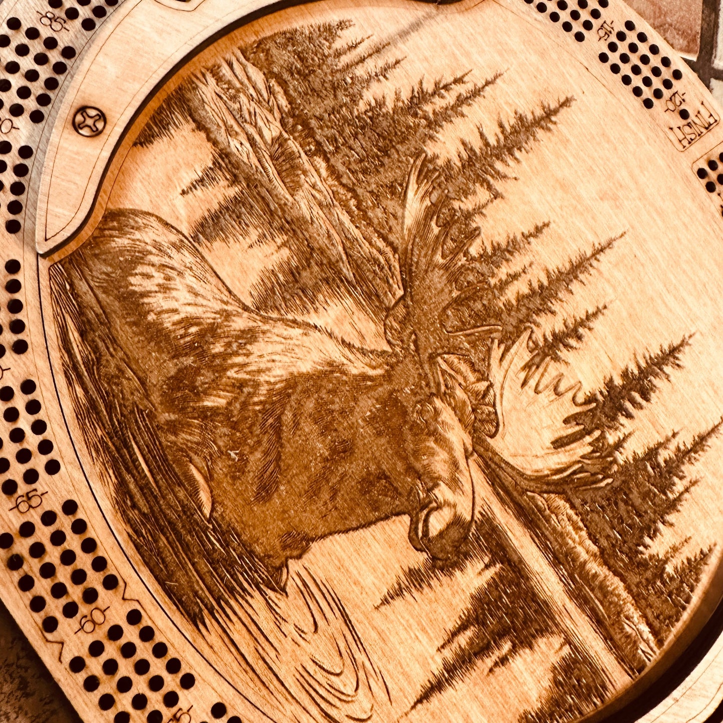 Personalized 4-Track Cribbage Board – Handcrafted, Custom Engraved & Stand-Up Display
